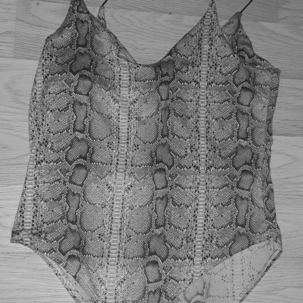 Snakeskin print bodysuit
